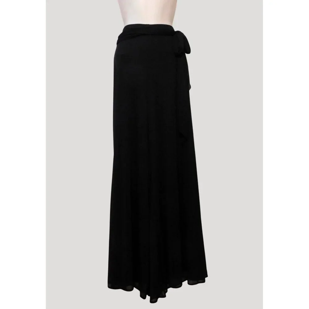 Blu Sage Dressy Pants Womens XL Black Wide Leg Sheer Overlay - Picture 1 of 9